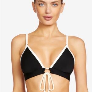 Robin Piccone Worn Once Black and White Triangle Bikini Top
